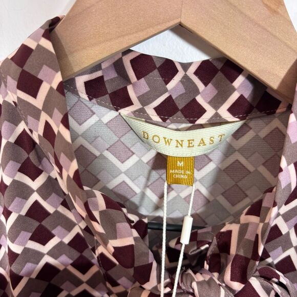 Downeast KELLY SHIRTDRESS WITH BOW TIE NEW with tags Size Medium GEO PEPPERCORN - Picture 11 of 15